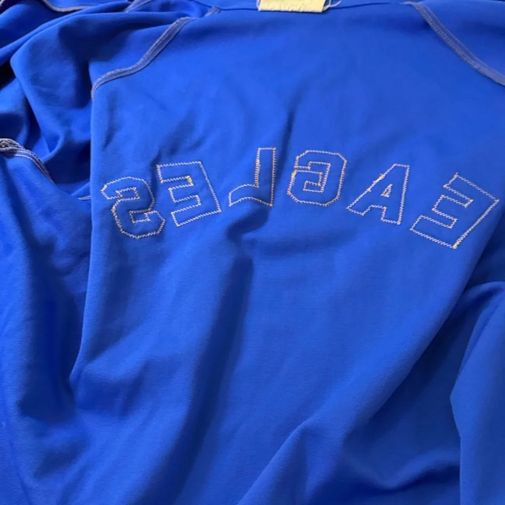 Basketball warm up shirt, Eagles, blue, gold and white, vintage - Picture 9 of 11